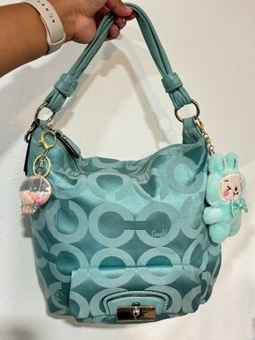 Coach Optic Teal Signature Shoulder Bag